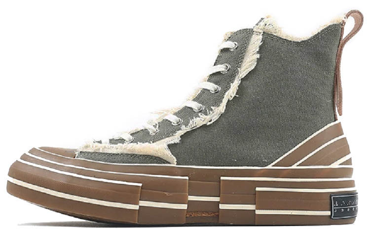 XVESSEL VESSEL High top Canvas Shoes Unisex Army Green