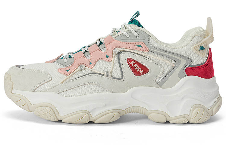 Kappa Textile, Synthetic Leather, Leather Abrasion Resistant Low top Chunky Sneakers Women's Gray Beige Purple