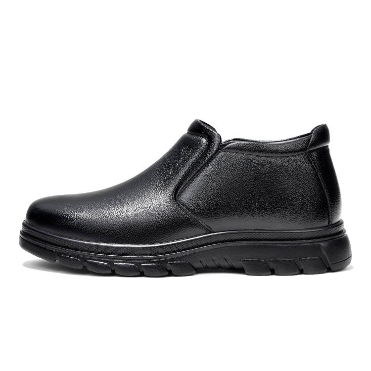 Warrior Thickened And Fleece Lined, Soft And Comfortable, Dress Shoes Short Snow Boots Men's Black