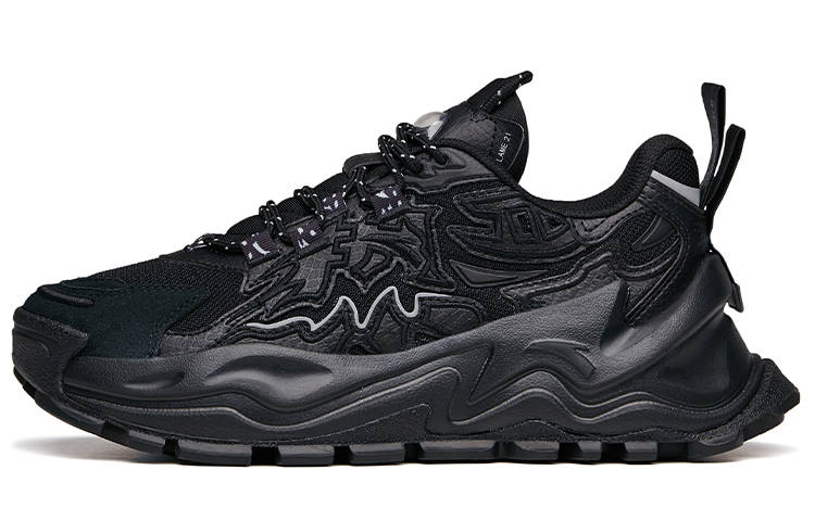 ANTA Chunky Sneakers Women's Low Top Black/Silver