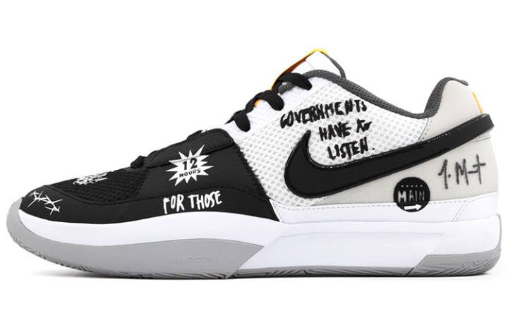 Nike Nike Ja 1 Cushioning Slip Resistant Low top Basketball Shoes Men's Black White