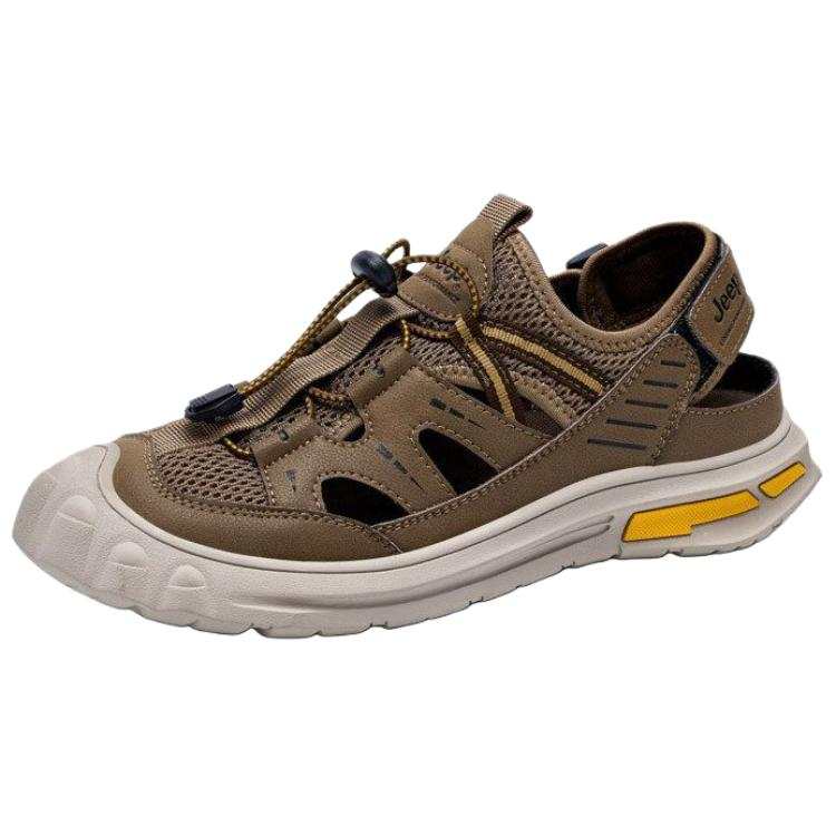 Jeep Abrasion Resistant Rebound Lightweight Balance Breathable Grip River Trekking Shoes Men's Brown