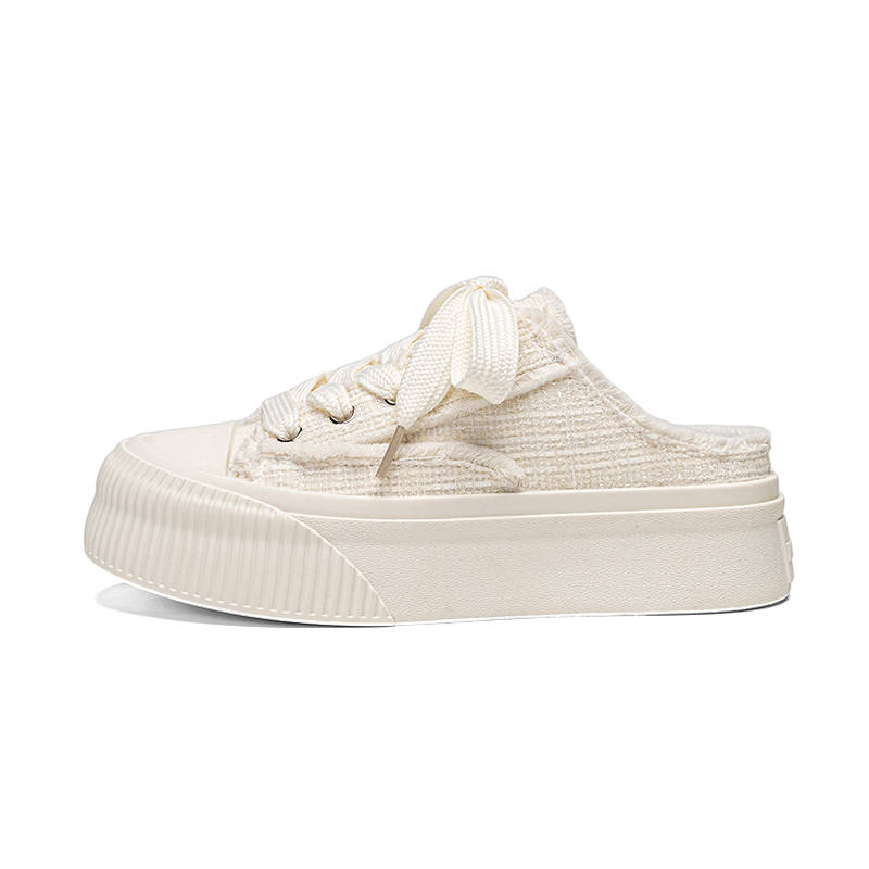 WARRIOR Lightweight Height Increasing Low top Canvas Shoes Women's Beige