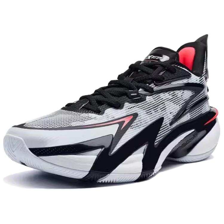 XTEP Battle 3 Cushioning Low top Basketball Shoes Men's White Black Gray