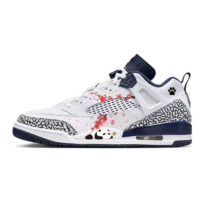 Jordan Jordan Spizike Red Plum And Wax Plum, Panda Lying On Its Stomach Abrasion Resistant Slip Resistant Low top