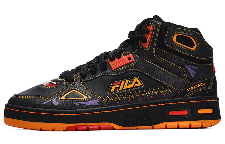 FILA FUSION Teratach Pack Textile, Synthetic Leather Mid top Vintage Basketball Shoes Women's Purple Black