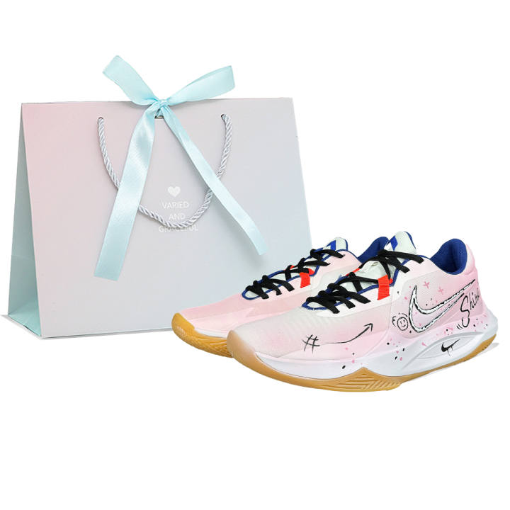 Nike Nike Precision 6 Slip Resistant Abrasion Resistant Low top Basketball Shoes Men's Pink