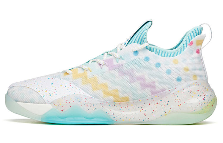 Anta KT6 Low Anti-Slip Wear-Resistant Low-Top Basketball Shoes White Green Blue