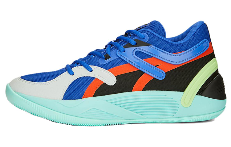 PUMA Trc Blaze Court Cushioning Slip Resistant Abrasion Resistant Low top Basketball Shoes Unisex Blue