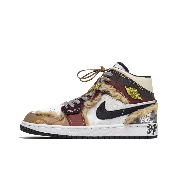 Jordan Jordan Air Jordan 1 Da Vinci Custom, Lion Abrasion Resistant Breathable Abrasion Resistant Breathable Mid top