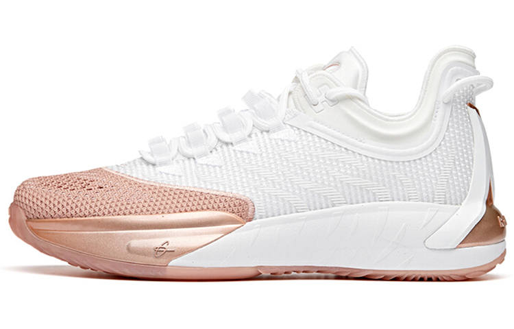 Anta Hayward GH1 Low Abrasion Resistant Slip Resistant Low top Basketball Shoes Men's White Rose Gold