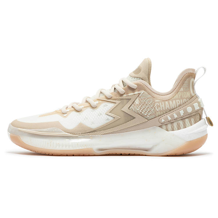 361° BIG3 5.0 Quick PRO Cushioning Abrasion Resistant Coverage Low top Carbon Plate Basketball Shoes Men's White Gold