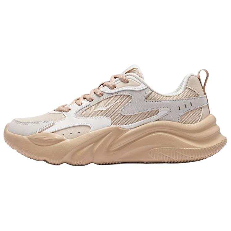 Erke Abrasion Resistant Breathable Low top Chunky Sneakers Women's Linen Gray