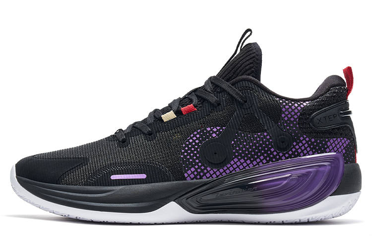XTEP Slip Resistant Abrasion Resistant Slip Resistant Abrasion Resistant Low top Basketball Shoes Men's Black Blue