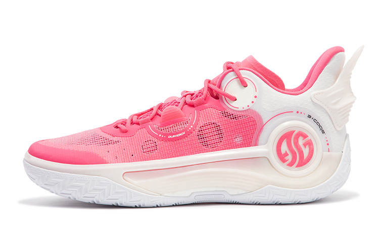 361° AG 4 SOAR Basketball Shoes Men's Low Top Cyclamen Pink/361 Degrees White