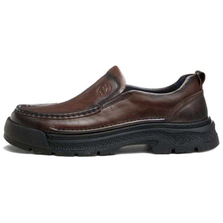 CAMEL CAMEL Casual Leather Shoes Men's Low Top Brown, Black