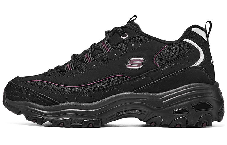 Skechers D'Lites 1.0 Abrasion Resistant Abrasion Resistant Low top Chunky Sneakers Women's Black Purple