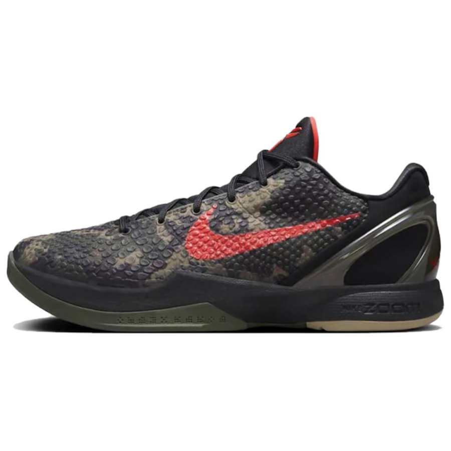 Nike Nike Zoom Kobe 6 Protro "Italian Camo" Low-Top Basketball Shoes Unisex Black Red