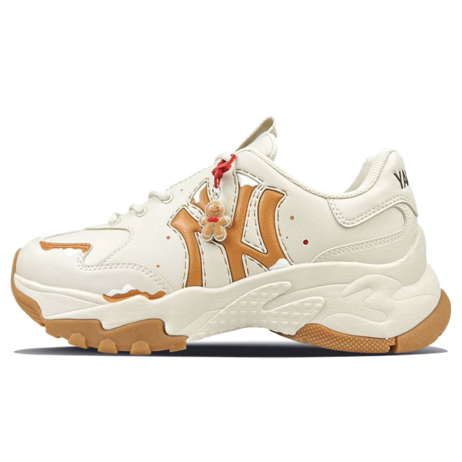 MLB Big Ball Chunky Abrasion Resistant Abrasion Resistant Low top Chunky Sneakers Unisex Brown White