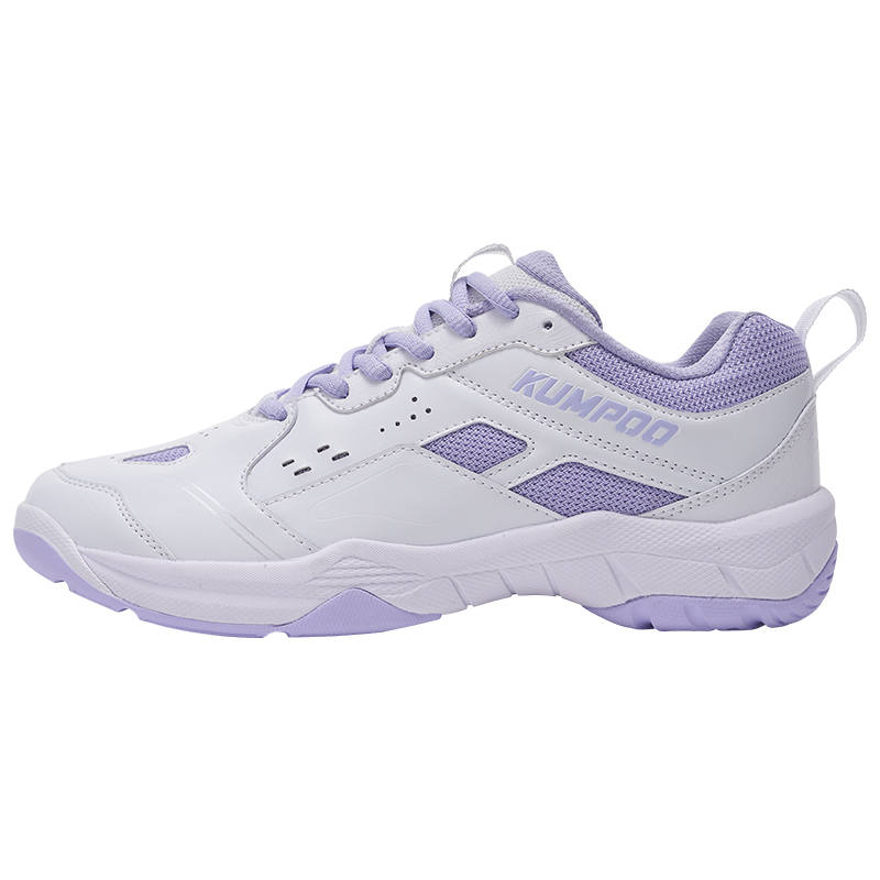 KUMPOO Cushioning Breathable Support Low top Badminton Shoes Unisex White Purple