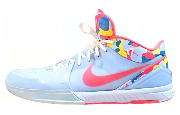 Nike Nike Zoom Kobe 4 Protro PE Abrasion Resistant Low top Basketball Shoes Men's Blue Pink