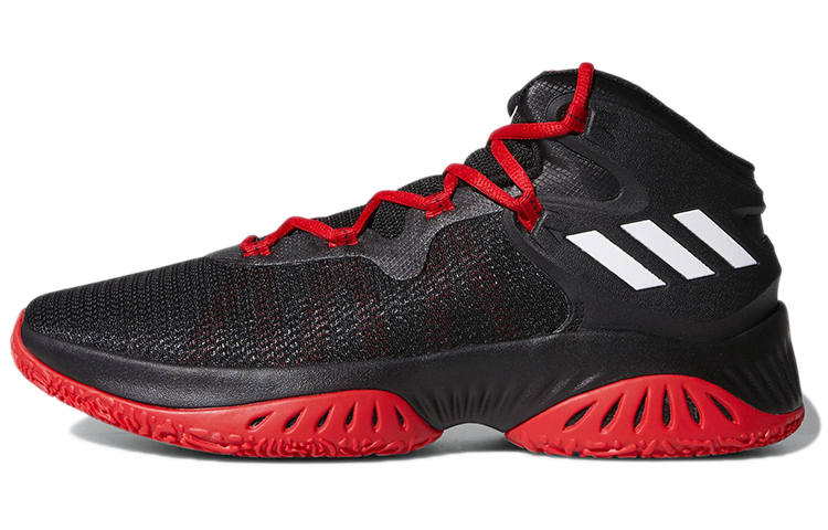 Adidas Adidas D Rose Explosive Bounce Comfortable Round Toe Abrasion Resistant Mid top Basketball Shoes Men's Black Red