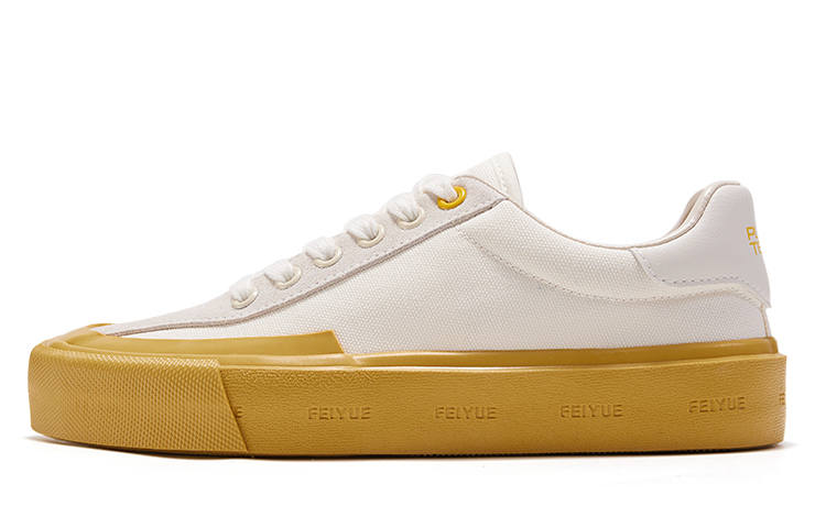 FEIYUE Slip-Resistant Abrasion-Resistant Low-top Canvas Shoes Unisex Beige Gray Yellow