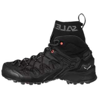 SALEWA Cushioning Slip Resistant Abrasion Resistant Waterproof Mid top Hiking Shoes Women's Black