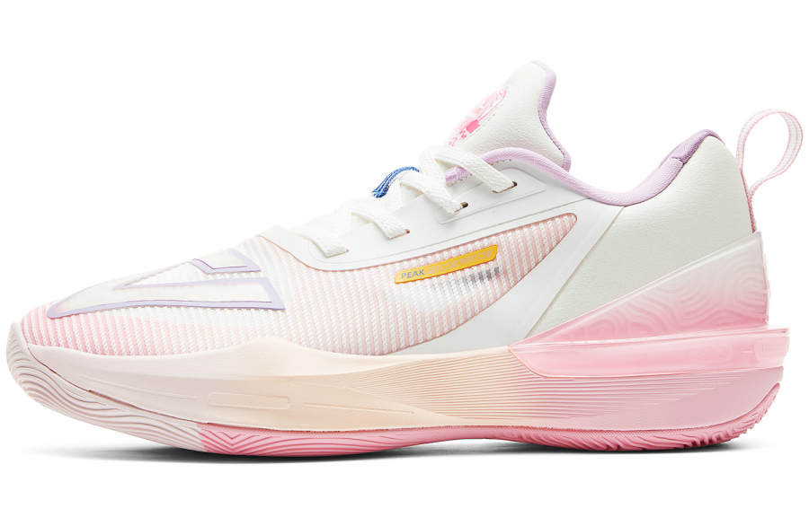 PEAK Taichi Triangle 3.0 Basketball Shoes Men's Low Top Beige White Pink Purple