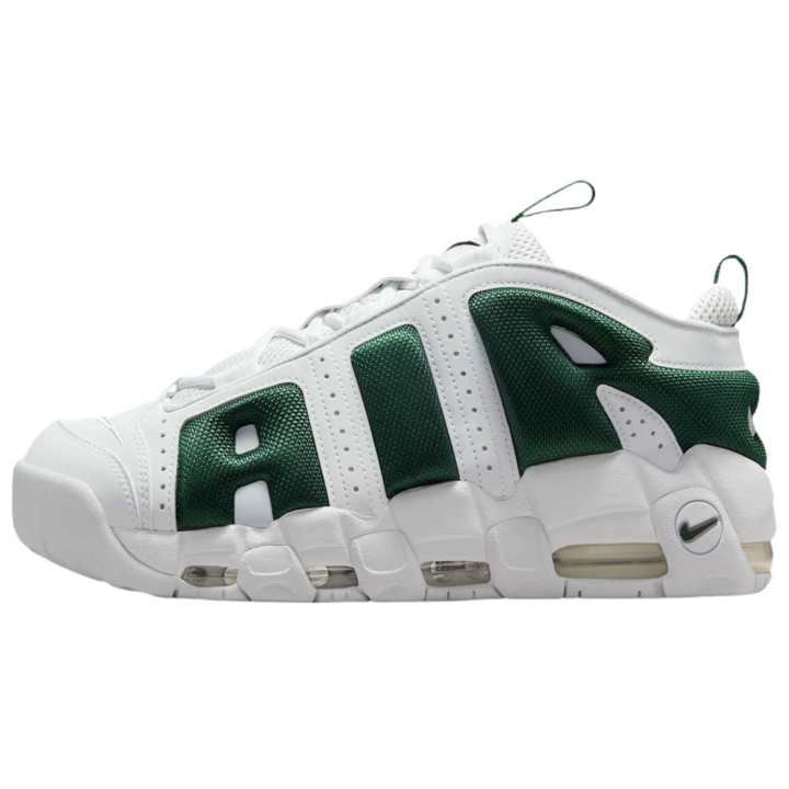 Nike Nike Air More Uptempo Comfortable Low top Basketball Shoes Men's White Green