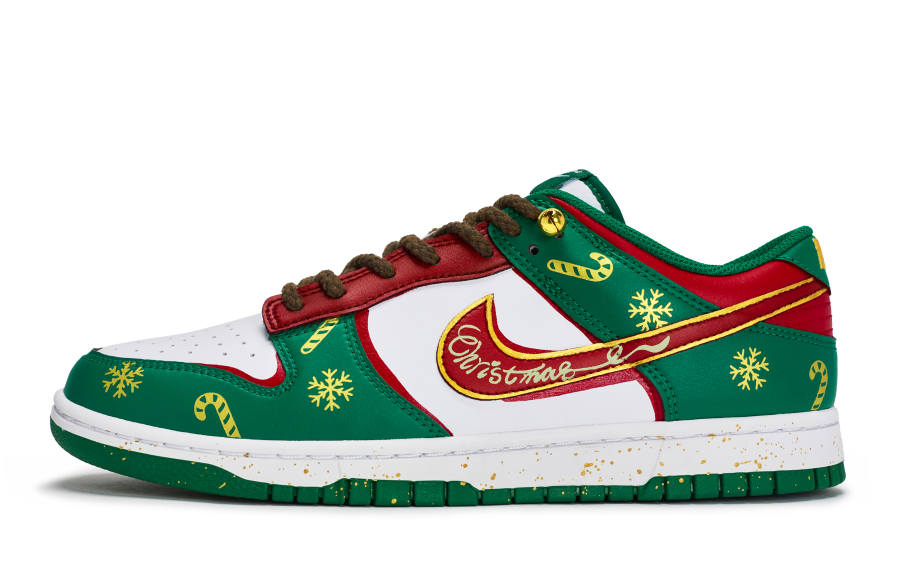 Nike Nike Dunk 811 Manufacturing, Red Green Golden Bell Low top Skateboard Shoes Men's Red Gold Green