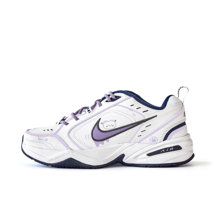 Nike Nike Air Monarch 4 Slip Resistant Abrasion Resistant Low top Chunky Sneakers Unisex White Purple