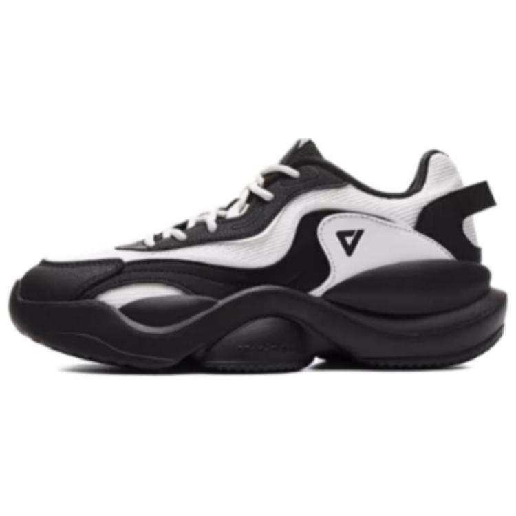 PEAK Cushioning Abrasion Resistant Cushioning, Wear Resistant Low top Chunky Sneakers Women's Beige Black