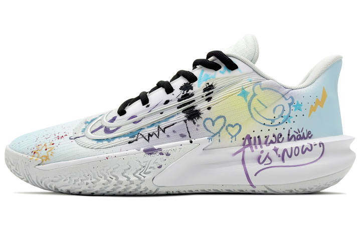 Nike Nike Precision 7 Mesh Abrasion Resistant Low top Basketball Shoes Men's White Blue Purple