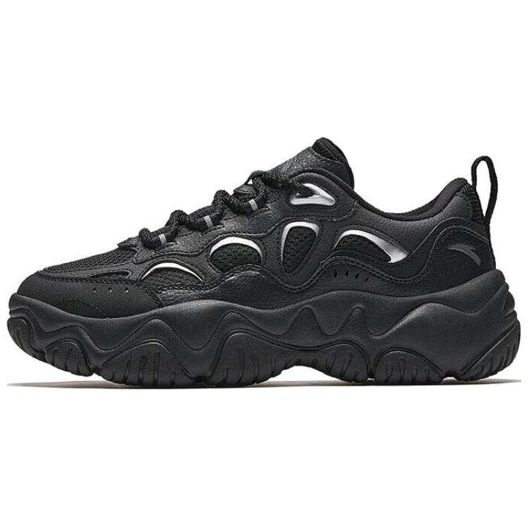 Anta Firefly Slip Resistant Abrasion Resistant Low top Chunky Sneakers Women's Black Silver