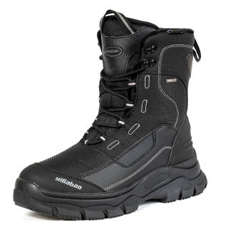 YIJIABAO Thermal Slip Resistant Crew Snow Boots Men's Black