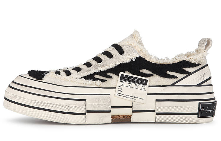 XVESSEL G.O.P. Lows Black Flame Low top Canvas Shoes Unisex Black