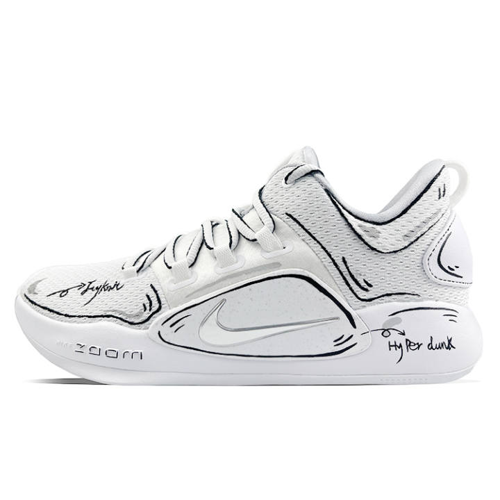 Nike Nike Hyperdunk X Low 10 Cushioning Slip Resistant Low top Performance Basketball Shoes Men's White Black