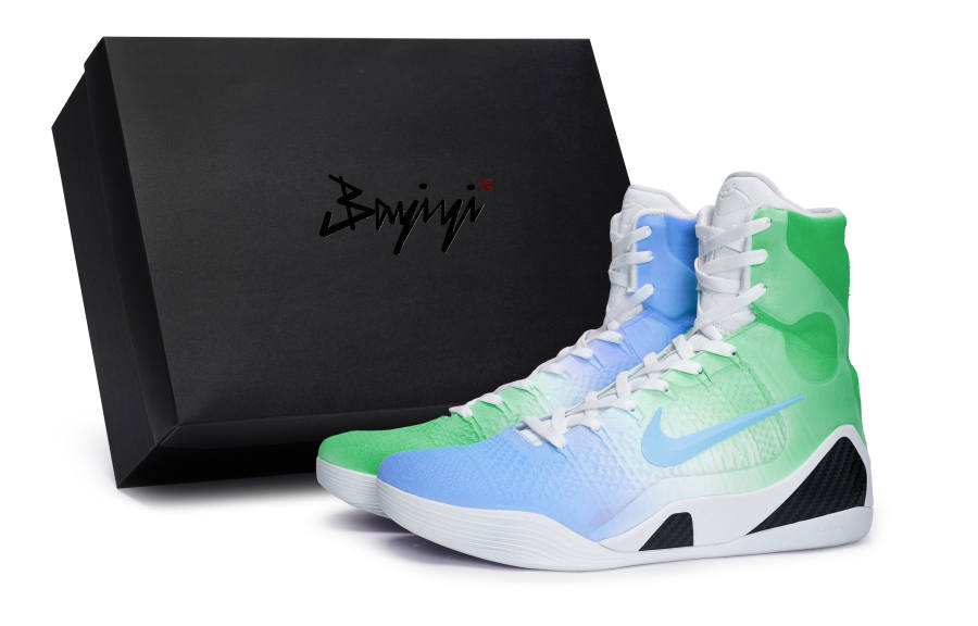 Nike Nike Kobe 9 Slip Resistant Slip Resistant High top Basketball Shoes Unisex White Black Blue Green