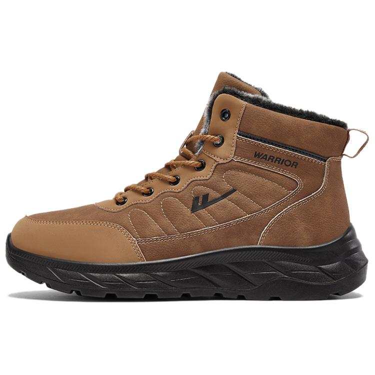 Warrior Abrasion Resistant Slip Resistant Fleece Lined Fashion Versatile Short Snow Boots Men's Brown