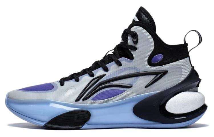 Li-Ning Li Ning YuShuai 17 Comfortable Cushioning Slip Resistant Mid top Basketball Shoes Men's Black Gray