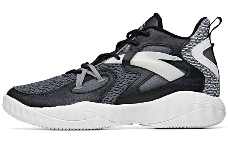 Anta Wind Tunnel 1 Support Mid top Performance Basketball Shoes Men's Black Gray