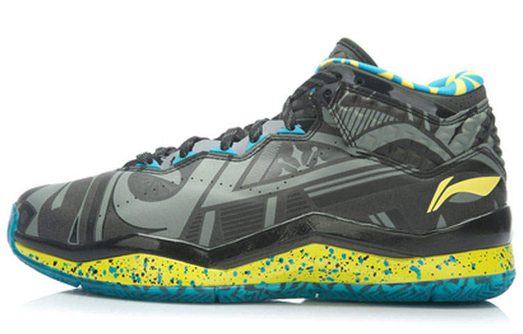 Li-Ning Li Ning WOW 3 Mid top Basketball Shoes Men's Gray Yellow Blue