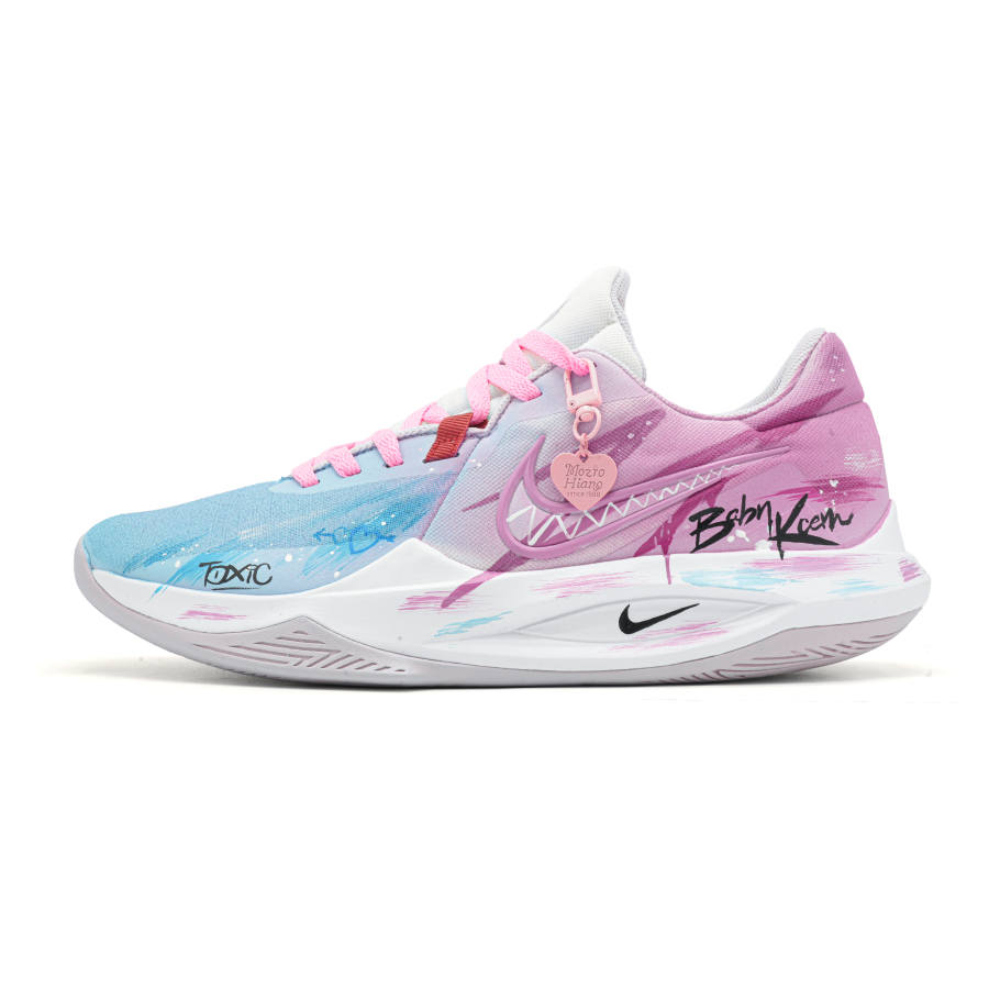 Nike Nike Precision 6 Neon Fantasy Abrasion Resistant Abrasion Resistant Low top Basketball Shoes Men's Blue Pink Gradient