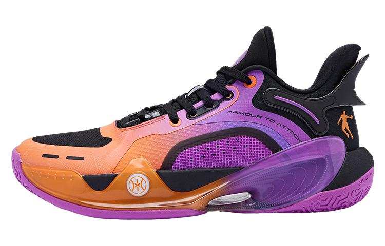 QIAODAN Halberd 6 Low top Basketball Shoes Men's Purple Orange