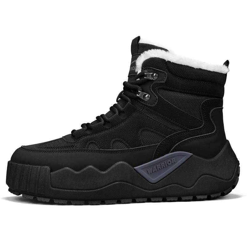 Warrior Thermal Abrasion Resistant Height Increasing Slip Resistant Coverage Balance Snow Boots Men's Black