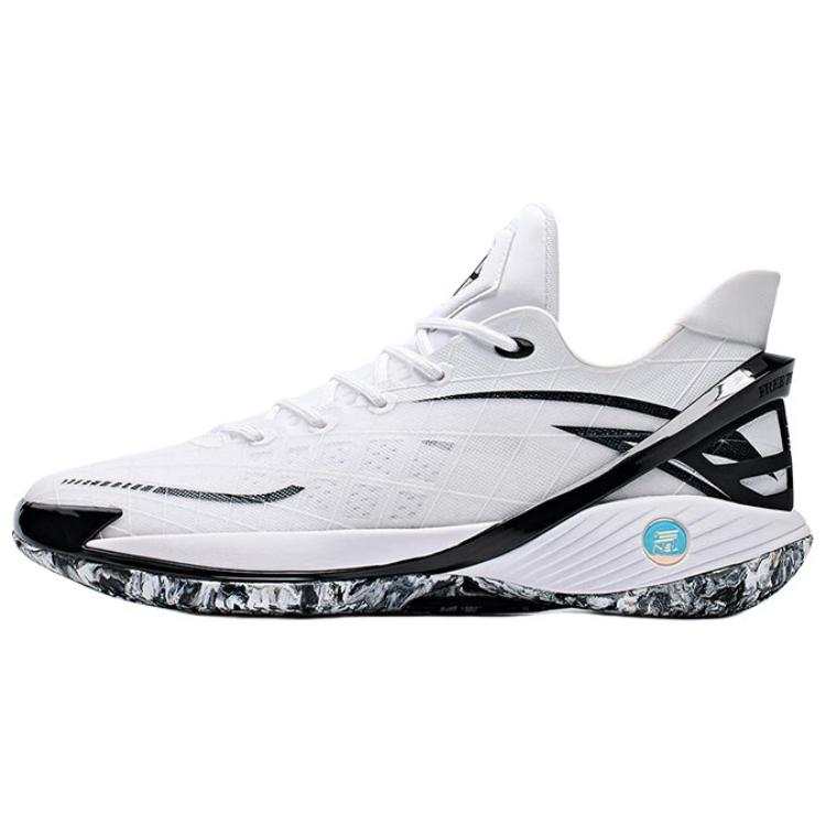 Anta Frivolous Series Comfortable Cushioning Slip Resistant Low top Basketball Shoes Men's White Black
