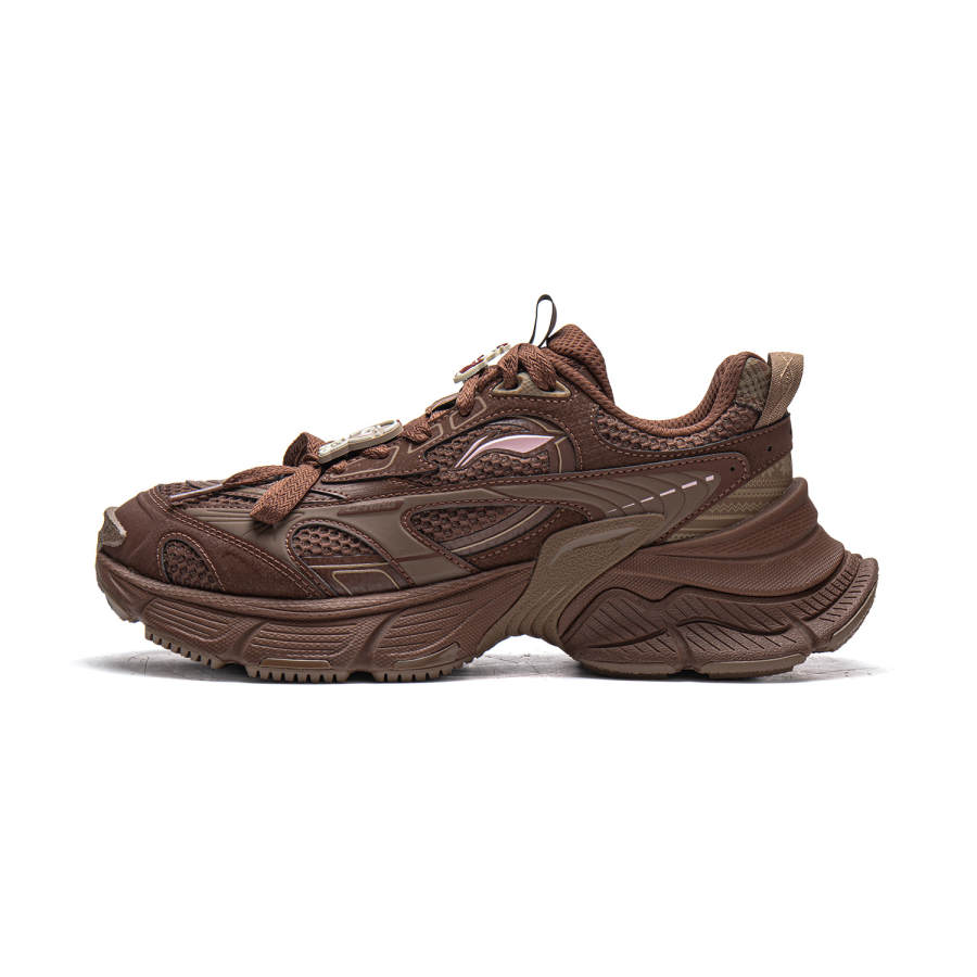 Li-Ning Li Ning Xingji Cushioning Abrasion Resistant Breathable Low top Chunky Sneakers Women's Tan Brown