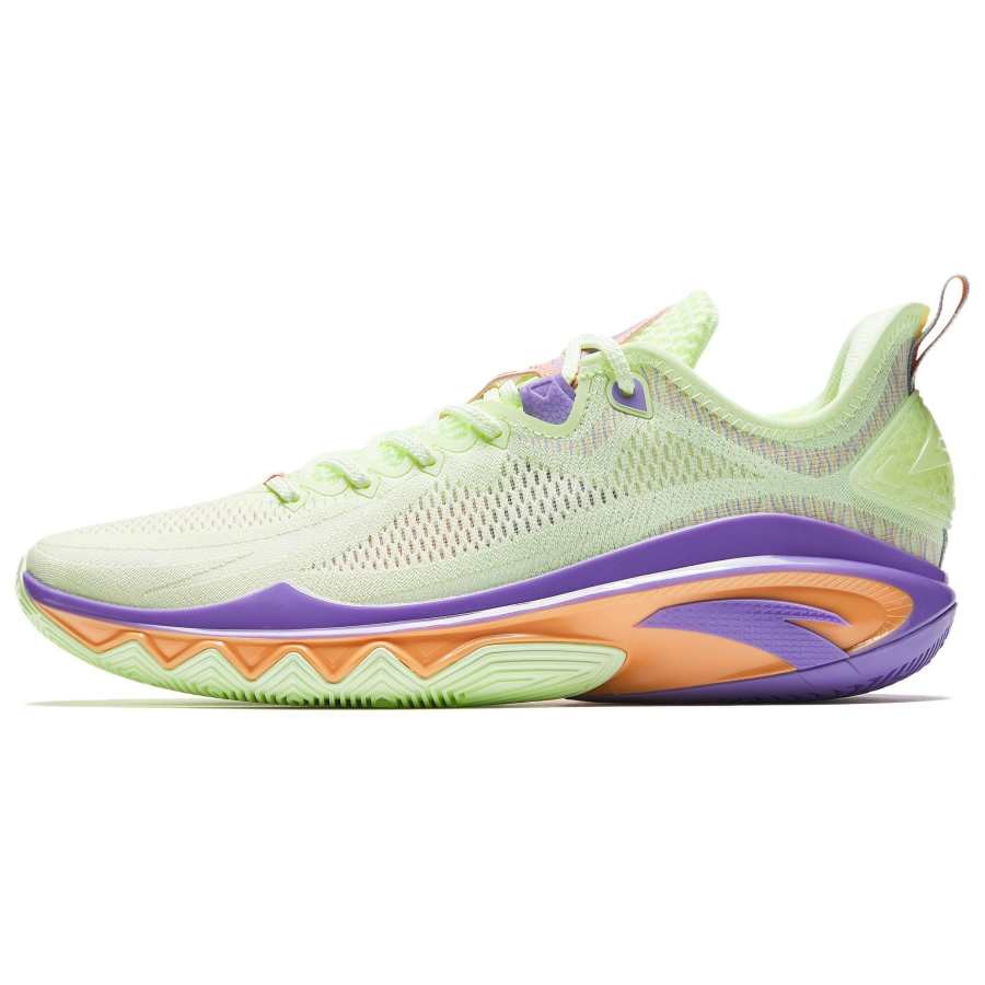Anta Swagger 2 Cushioning Abrasion Resistant Rebound Low top Basketball Shoes Men's Green Purple