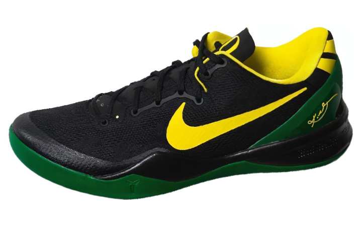 Nike Nike Kobe 8 'OREGON DUCKS' PE PACK Abrasion Resistant Breathable Low top Basketball Shoes Men's Black Green